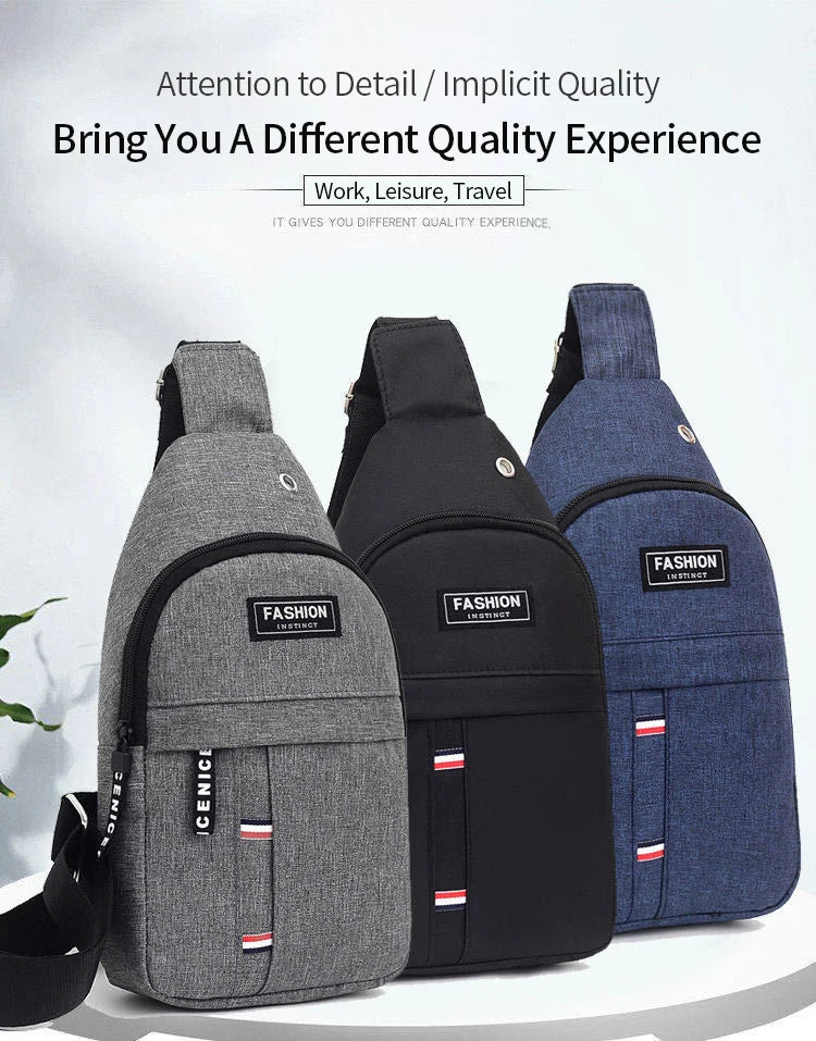Sac bandoulière Urban One en noir, gris et bleu