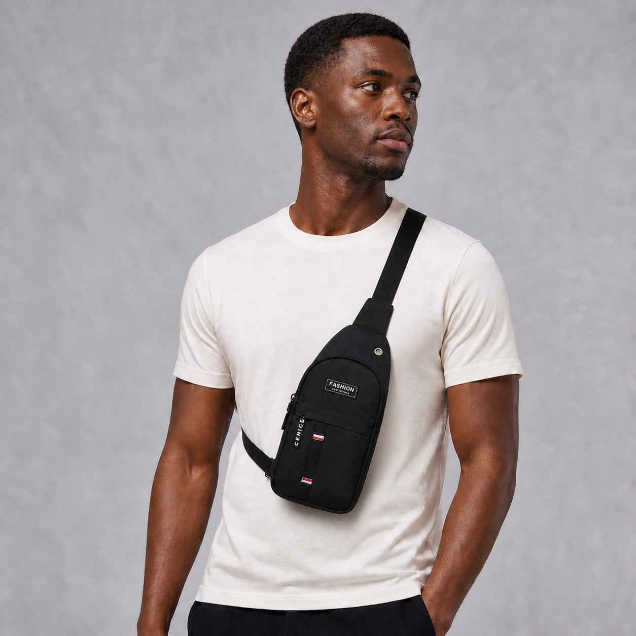 Sac banane Tout à Portée noir porté en studio